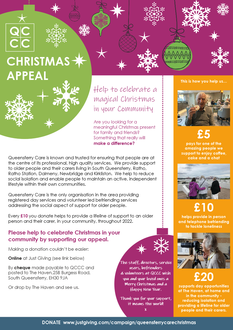 Christmas Appeals 2022 Christmas Appeal 2021 :: Queensferry Care